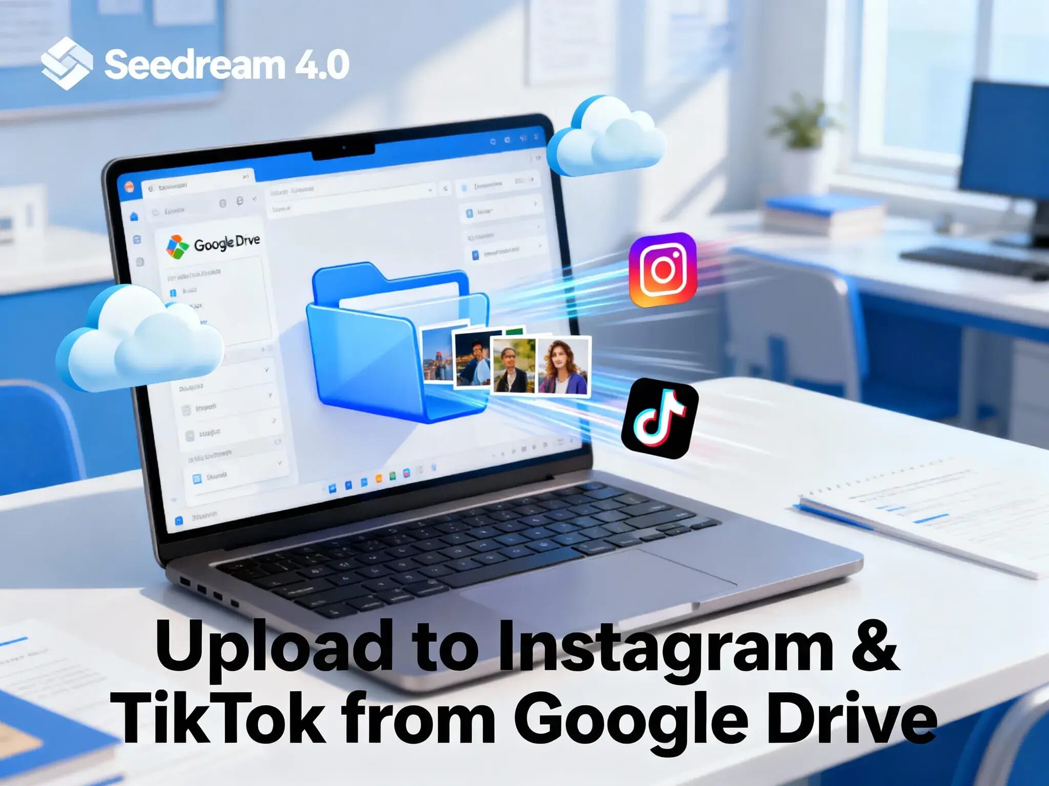 Upload to Instagram and TikTok from Google Drive